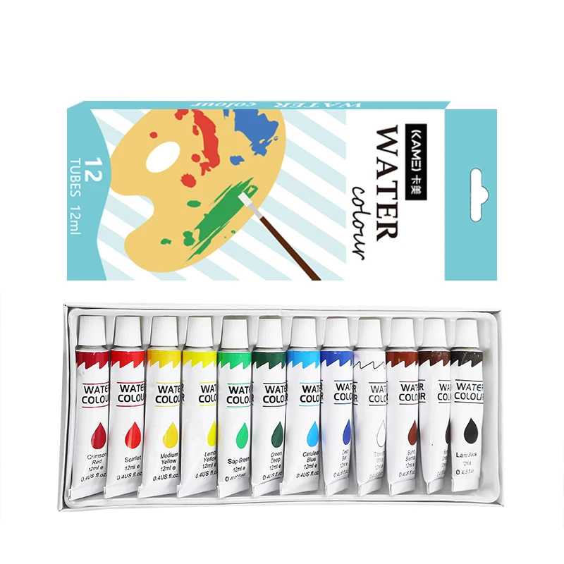 Promotional quality 12ml tubes water color paper painting watercolor set