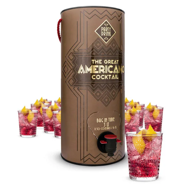 Top quality Italian 3000 ml Americano Bag in Tube for 50 Cocktails Ready to Drink for retail perfect for party
