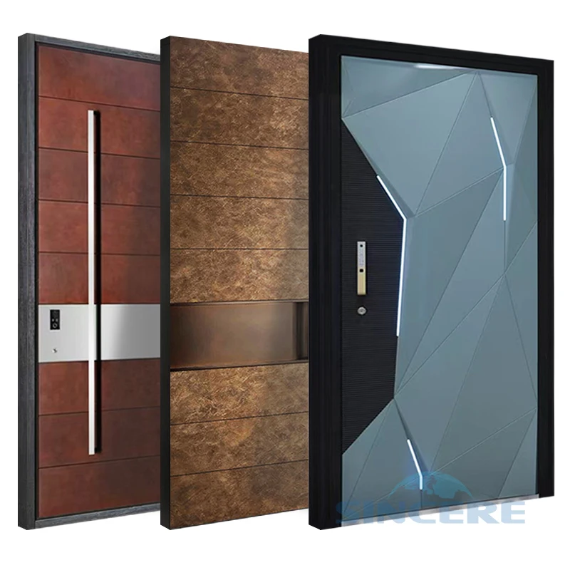 New arrival 100% Intelligent translation smart lock cast aluminium house anti theft door exterior double entrance security door