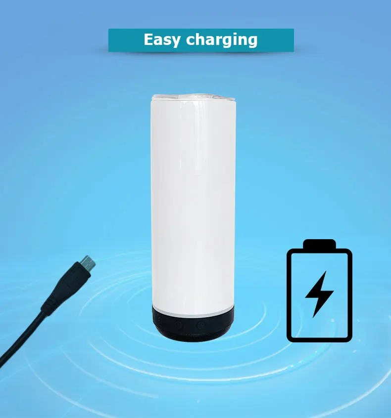 USA Hot Sale 20 oz Smart Water Bottles Wireless Music Player Speaker Tumbler Sublimation Blanks With Speaker