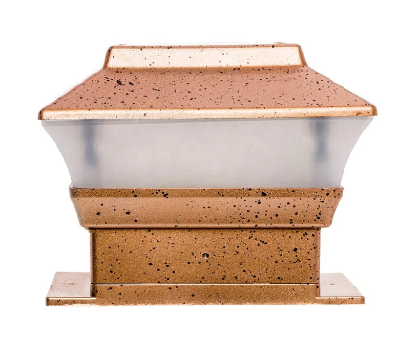 Outdoor Garden Square Fence Lamp  Solar Pillar Deck Post Cap Lights