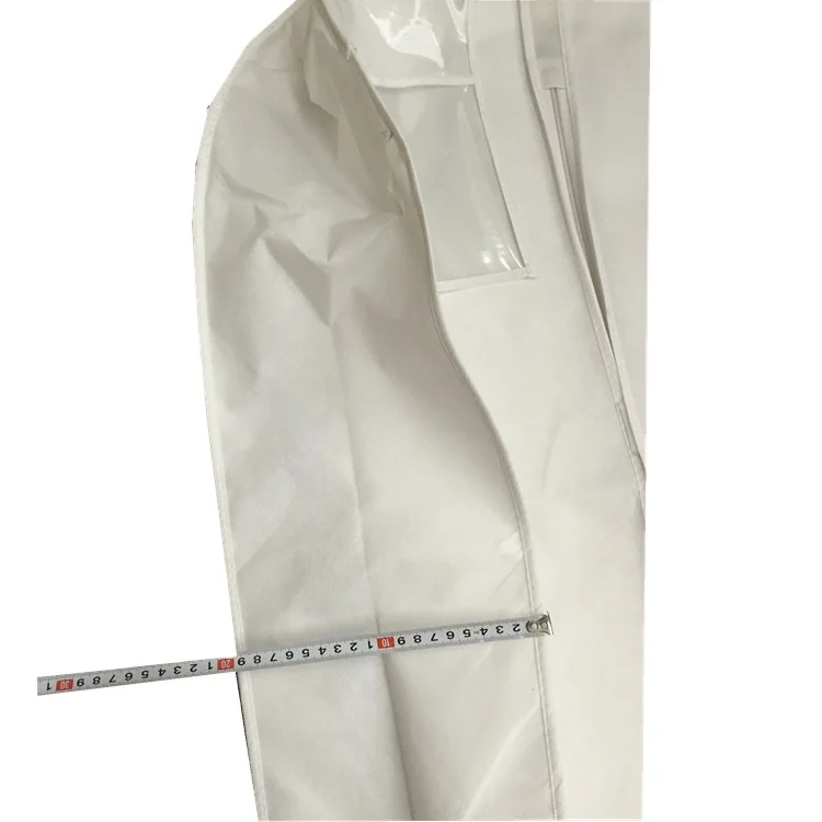 wholesale new design wedding dress cover bag with PVC pocket