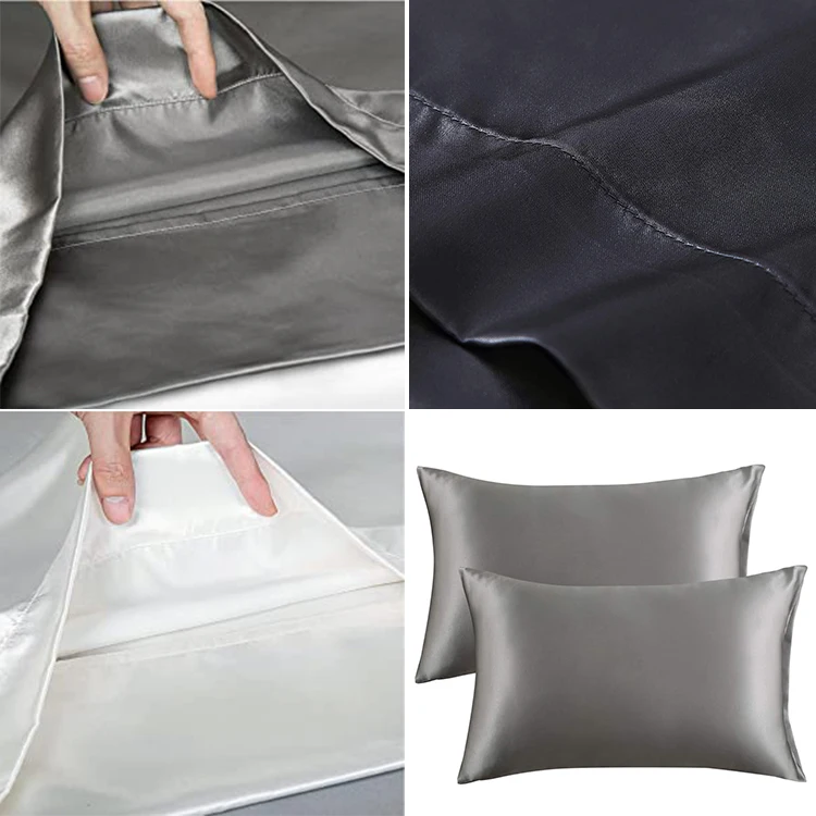Fast shipping Silk Satin Pillow Case Envelope Closure Pillow Cover  Soft polyester satin pillowcase for hair and skin
