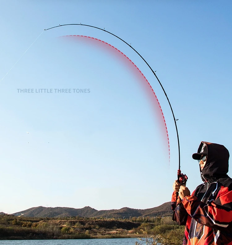 1.68M1.8M 2.1M 2.4M 2.7M Spinning Casting Fishing Rod 3 Tips MH M L High Carbon Pole Fast Action Goods For Fishing