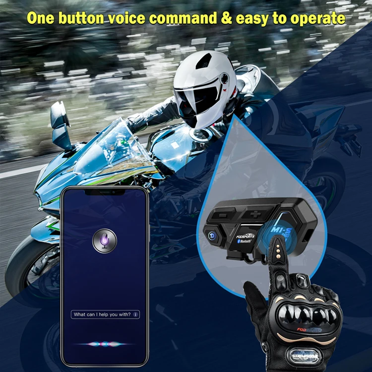 2 units Fodsports M1-S Intercomunicador Moto Motorcycle Intercom For Helmet
