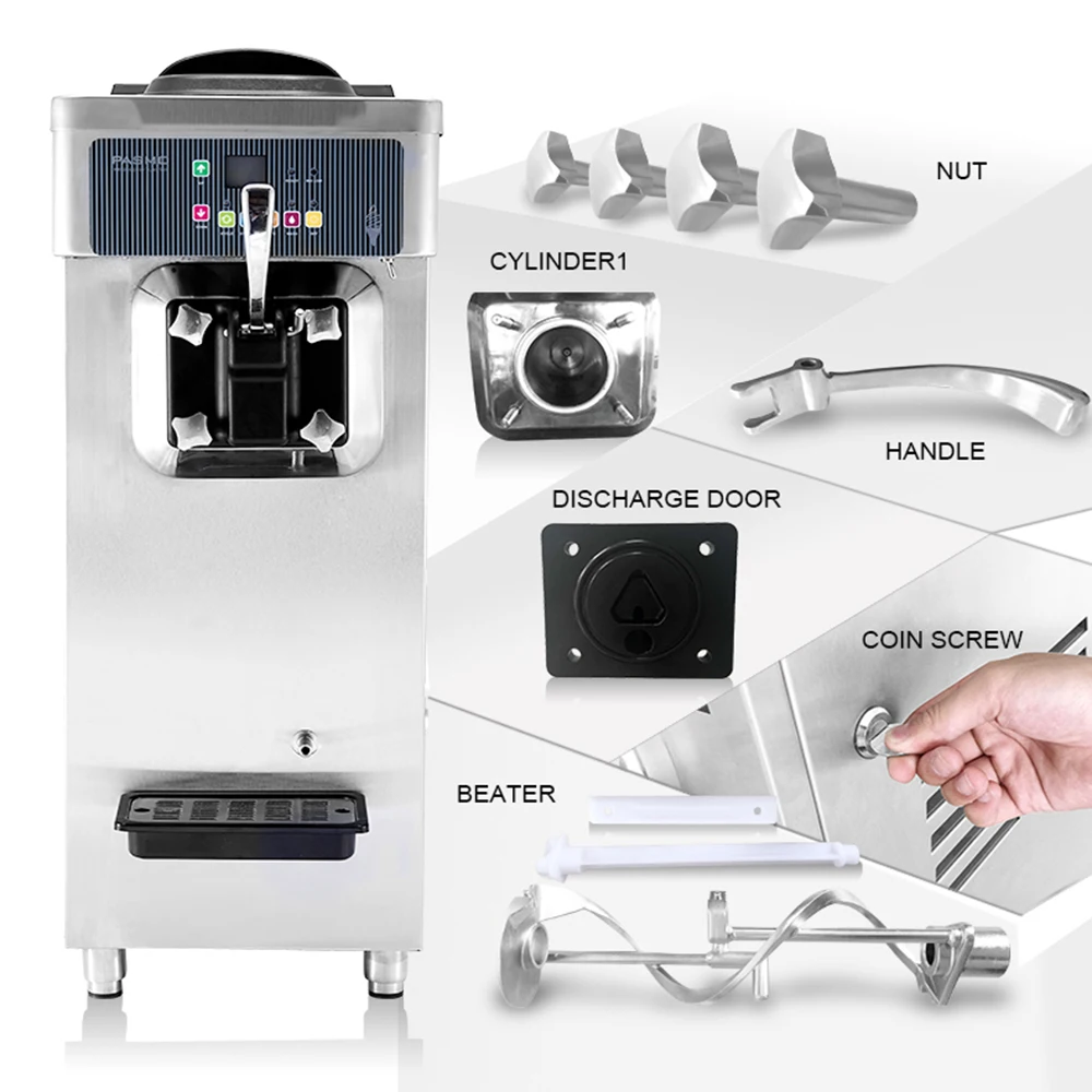 Pasmo S930F single flavor table model upper exhaust air pump soft ice cream machine