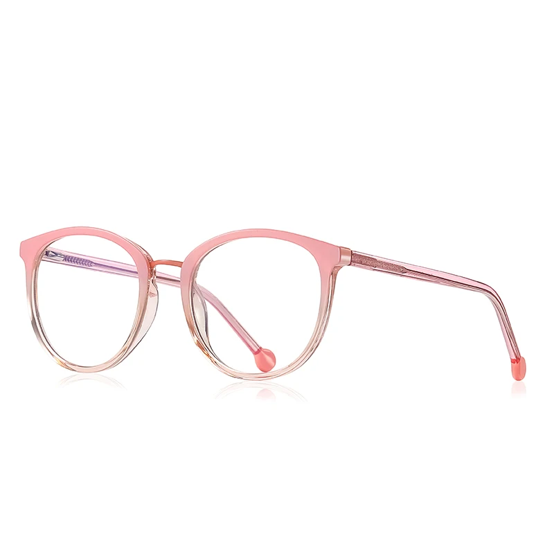 NWOGLSS 2114 Lightweight TR90 Eyeglasses Frame Round Blue Light Blocking Glasses