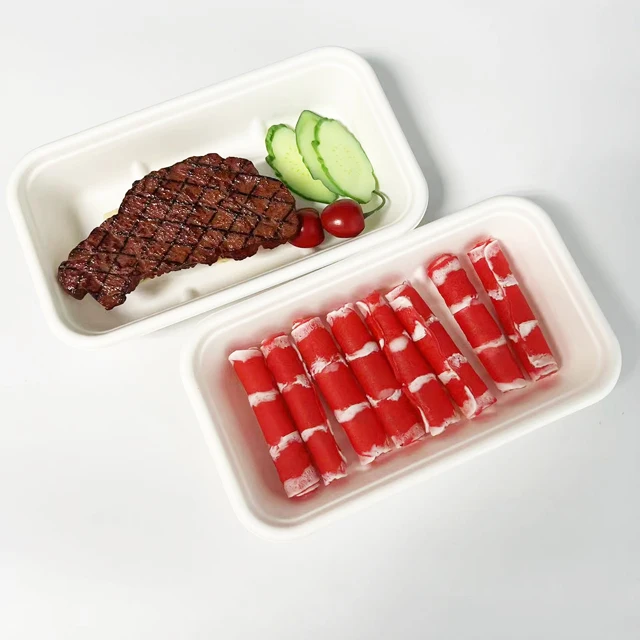 Compostable 750ml bagasse tray disposable takeaway sugarcane container