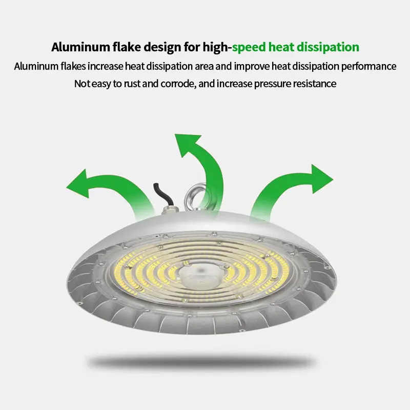 100W 150W 200W 4000K 5000K Led High Bay Light 0-10V Dim Food Grade Led UFO High Bay Light