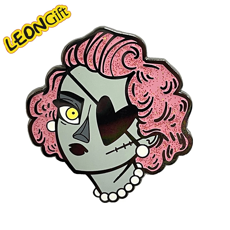 Leon Metal Gift Custom Enamel Pin Metal Crafts with Glitter Unique Anime Theme Design Personalized Gift