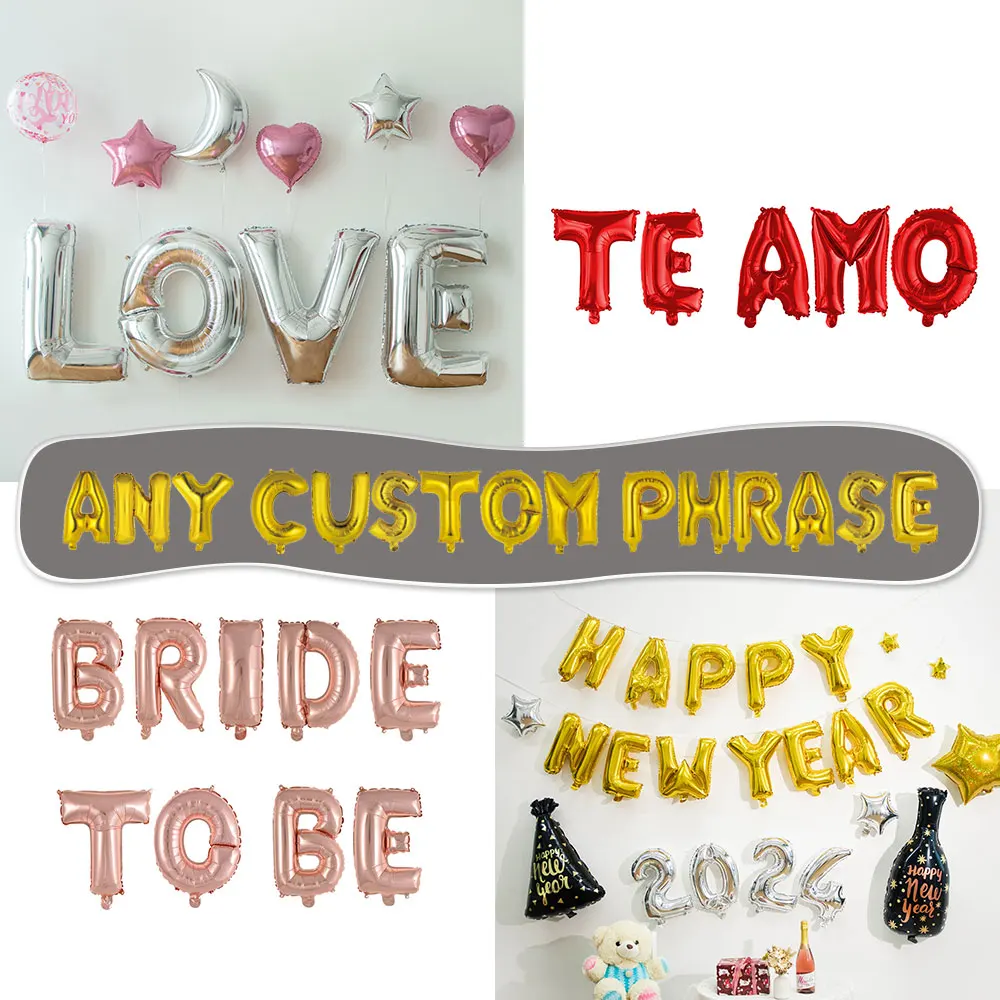 Party Supplies Custom Birthday Decoration Alphabet 14 26 45Inch Phrase Letter Balloons Aluminum Colorful Foil Balloons Globos