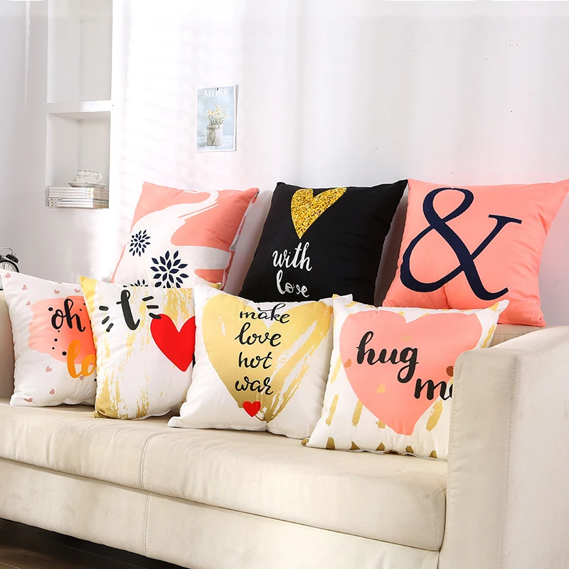 Ready to ship  Double-sided carton printed decorative office home sofa seat cushion cover