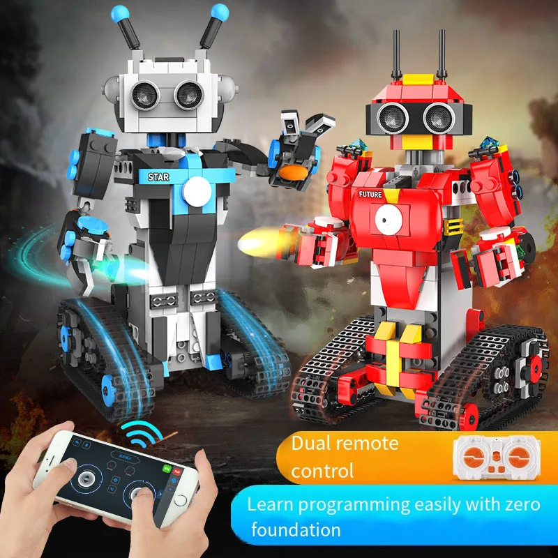 Building Block Intelligent Block Building Programmed Robot Educational RC Block Set Smart Remote Control Robot Toys For Kids