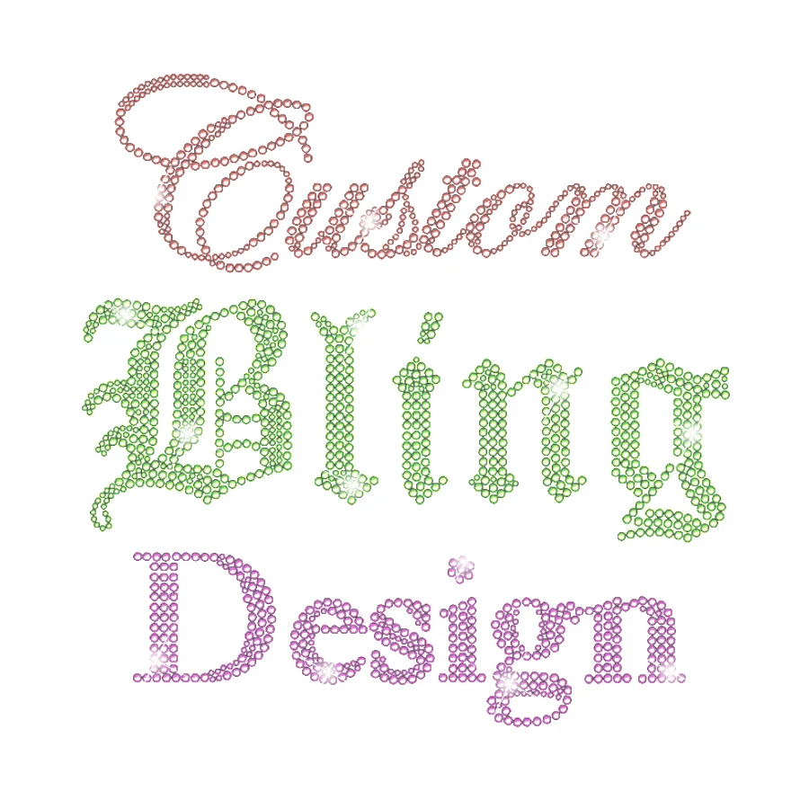 2024 New Customization Crystal Rhinestone Transfers Custom Logo Heat Transfer Designs for T-Shirts