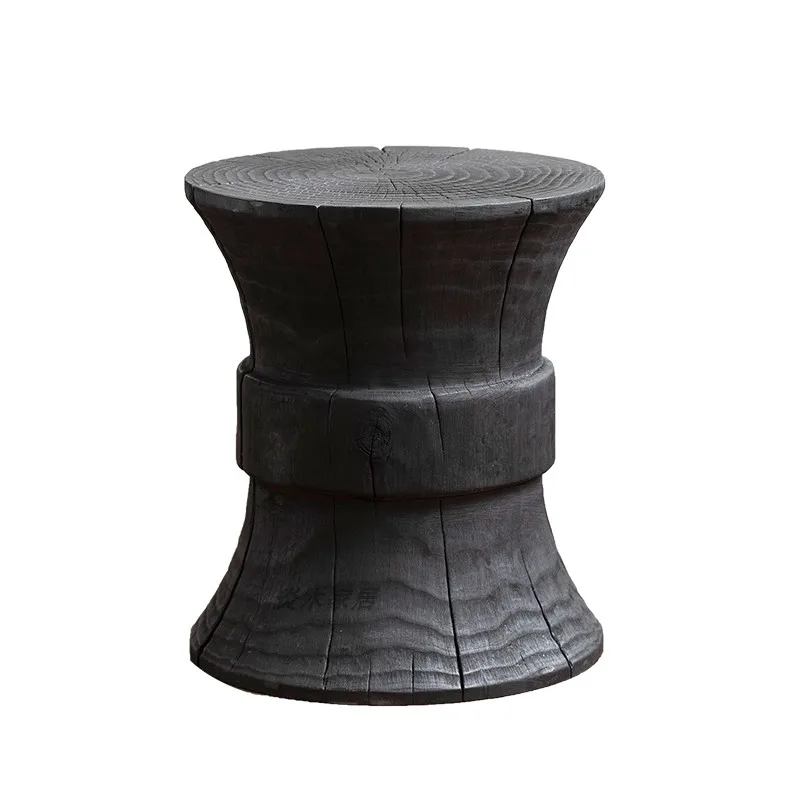 Chinese Antique Vintage Furniture, Rustic Wood Stool For Decor High Quality Bathroom Chair Wooden Stool Natural Solid Wood Stool