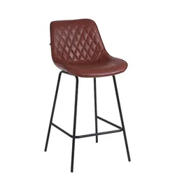 Nordic coffee luxury minimalist pu leather metal bar chair counter high chair for bar table