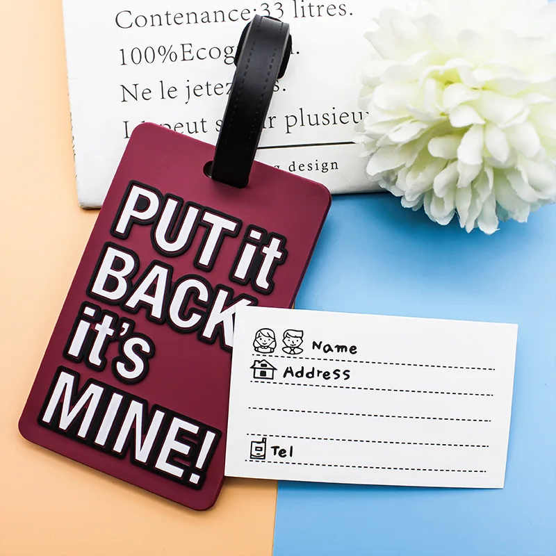 Custom 3D soft silicone luggage tag Gifts rubber bag tag/ pvc luggage tag Suitcase Identify Labels Promotional gifts