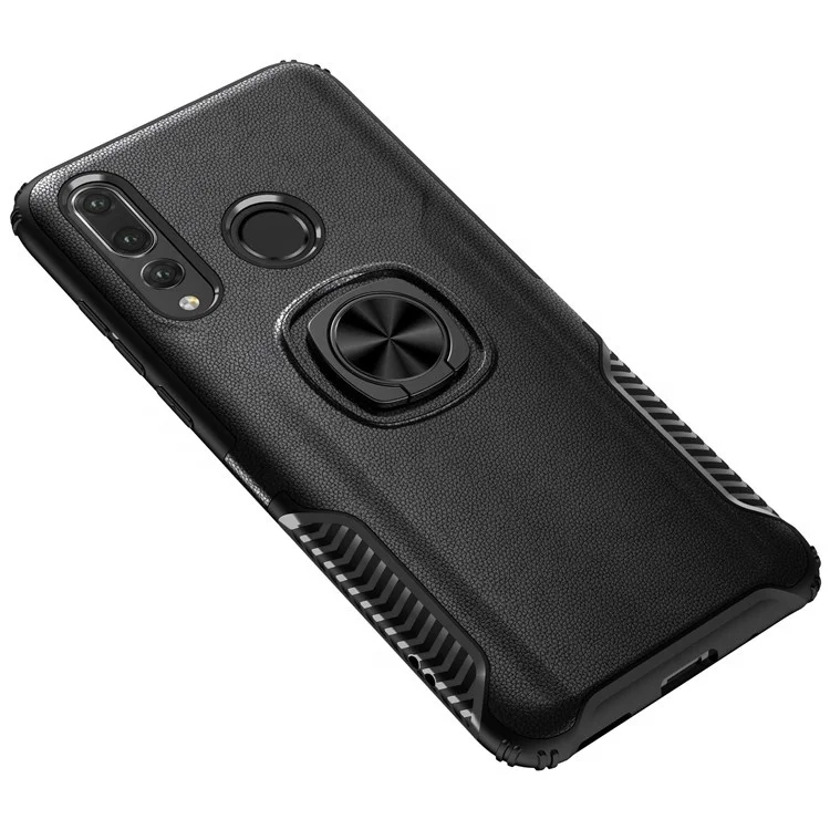 Saiboro Mobile Case For Huawei Nova 4 Shockproof Ring Holder Case, For  Huawei Nova 4  Hybrid Leather Case