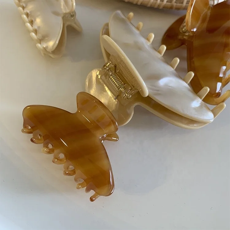 Acetate caramel color small and large size hair grip Jaw claw and clip hair accessories