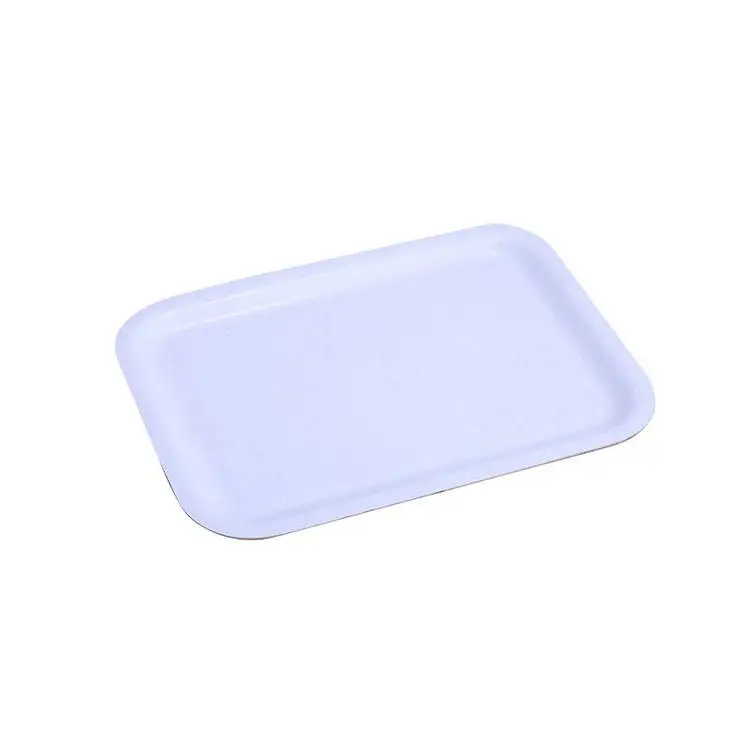 Top Grade Wholesale Rectangle Food Grade Safety White Lacquer Wooden Large Serving Tray