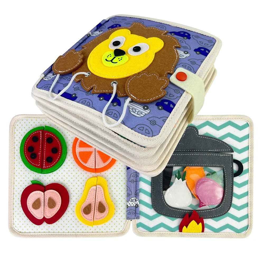 OEM Autism Quiet busy toys 3D Activities Cloth Story baby Book Felt Sensory Book for Baby Boys Girls 2 3 4 5 6 Years Old