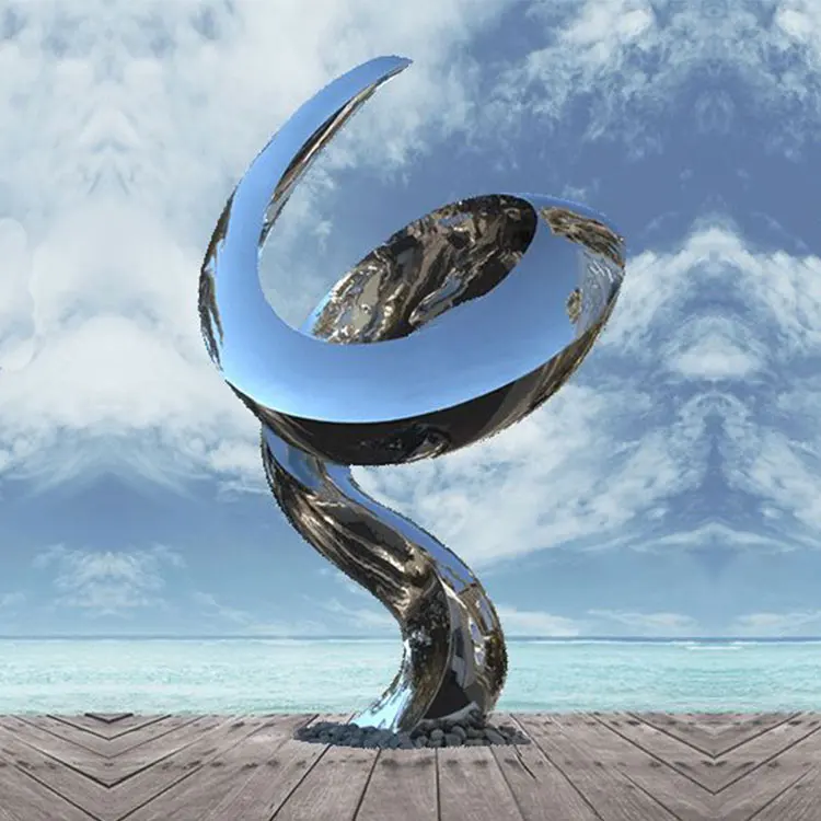 
Modern Abstract Metal Art Spiral Statue Stainless Steel Sculpture Fountain for Outdoor 