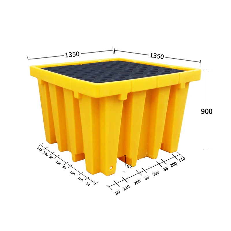 Vrigin Hdpe High Profit Yellow Twin Ibc Bund Spill pallet Poly Spill Container