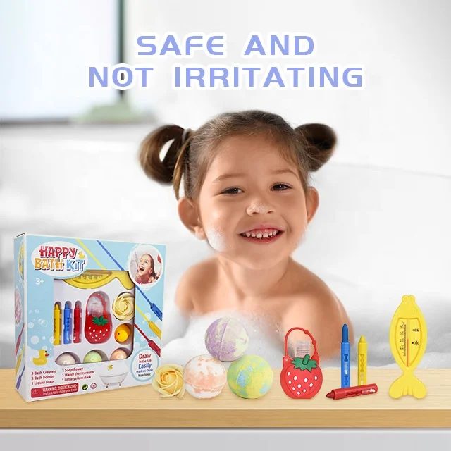 Akiaco beauty supplies shower soap rainbow diy packaging natural organic kids bath bomb gift set