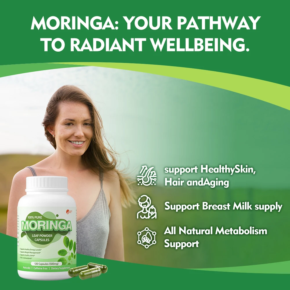 High Quality Moringa Capsules Supports Prostate Health Natural Herbal Supplement Wholesale Bulk OEM Private Label Moringa
