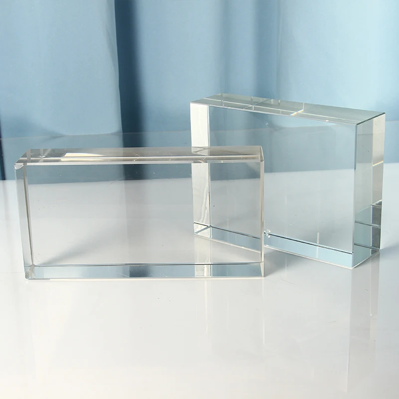 New Product Crystal Decoration Brick Direct Sales Low Moq Clear Glass Block Solid Hot Melt Strip Crystal Bricks