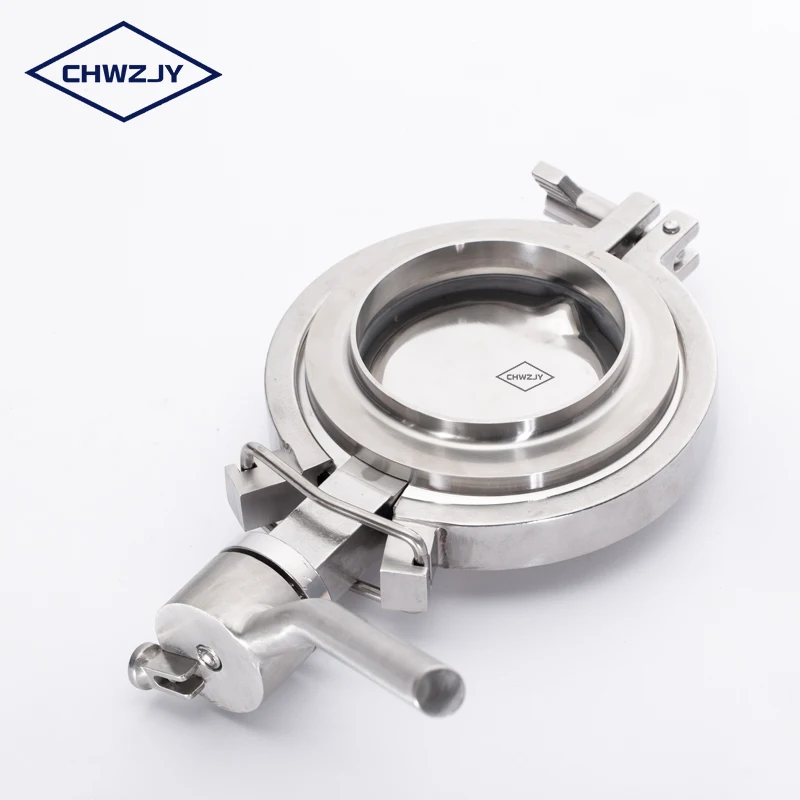 316L Middle Clamp or Welded Ends Manual Wam Powder Butterfly Valve DN150 DN200 to DN400 Sanitary Stainless Steel 304 General