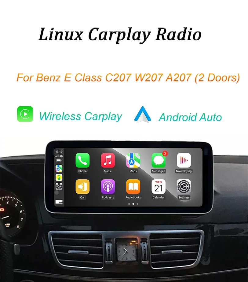 Linux System Car Radio For Mercedes Benz E Class W207 C207 A207 Stereo Carplay Wireless Auto Multimedia GPS Navigation Head Unit