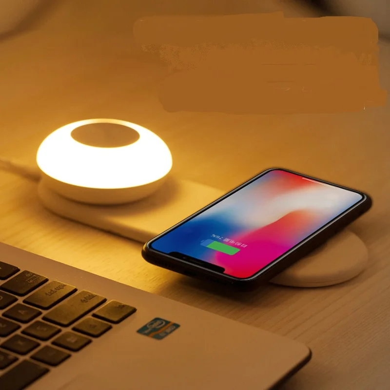 
2 In 1 Mobile Phone Wireless Charger LED Desk Lamp Separate Magnetic Suction Bedroom Creative Night Light 