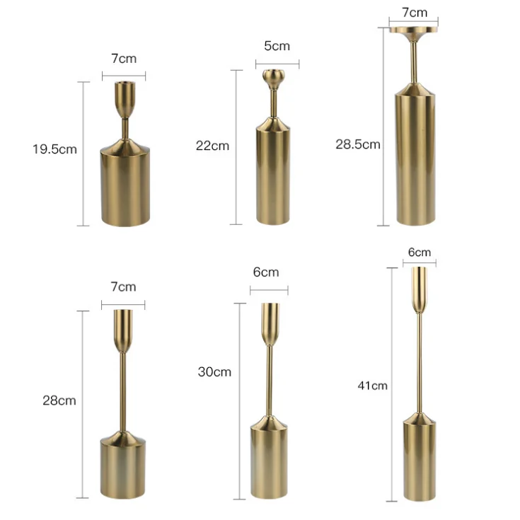 
2019 new arrival 3pcs a set gold metal candle holder for wedding 