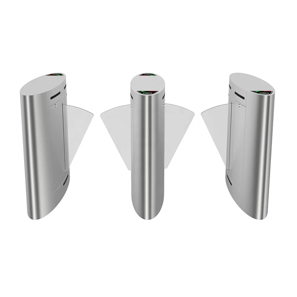 Access Control Flap Barrier Gate Face Recognition Turnstile Rfid Qr Code Reader High Speed Gate For Office