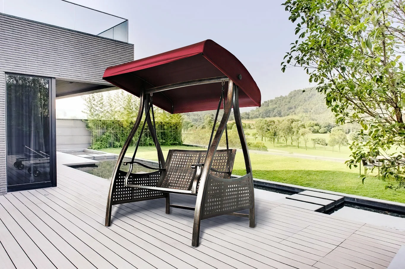 Outdoor 3 Triple Seater Hammock Patio Swing Chair Cover