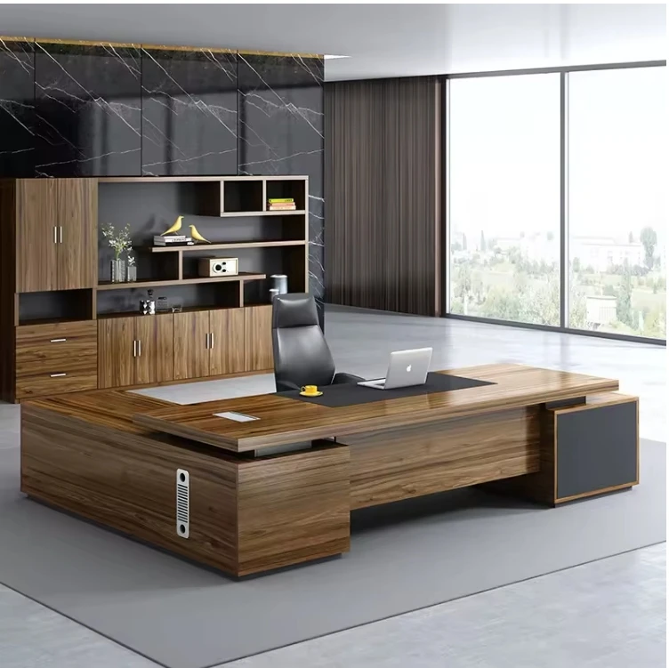 wood executive office desk Office table design mdf home executive L shape boss ceo office table