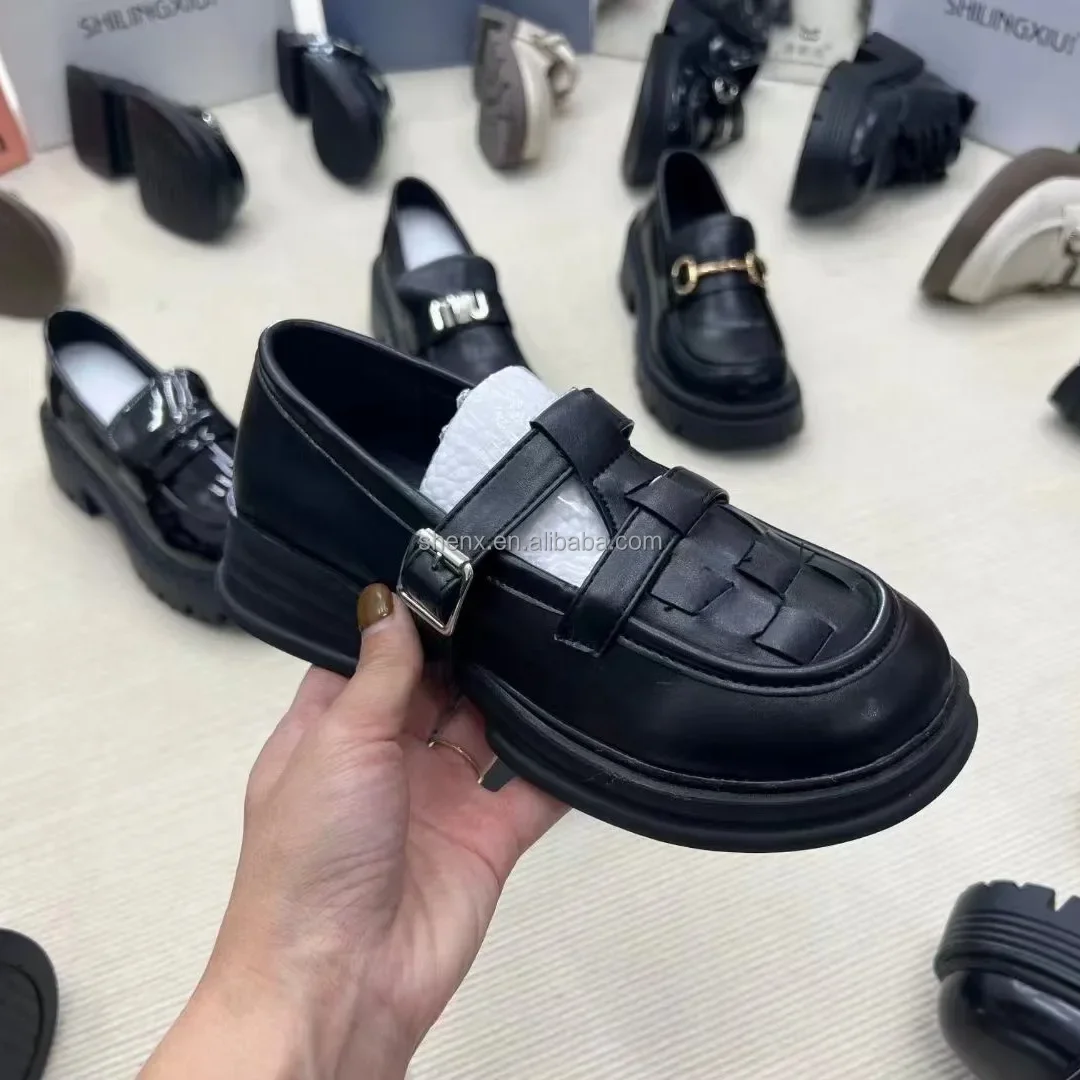 China Wholesale Classic Dress Style Girl Black Leather School Shoes For Campus