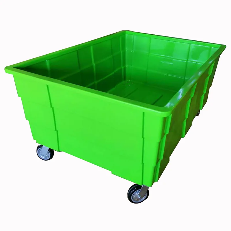 Plastic laundry cart linen trolley, bulk laundry truck