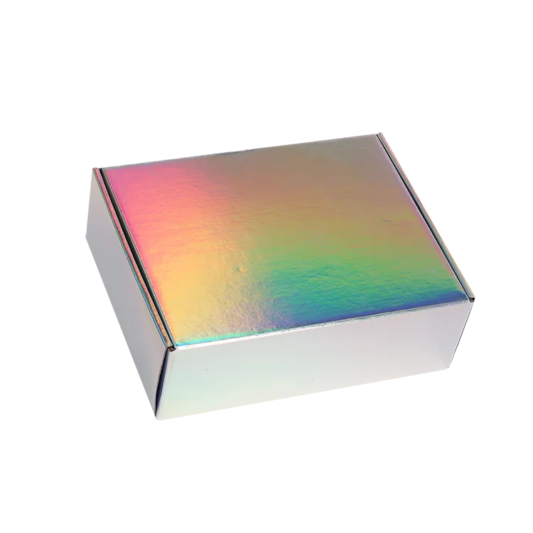 OEM ODM Holographic silver black pink white cosmetic packaging box Cardboard for cosmet 12x12x5