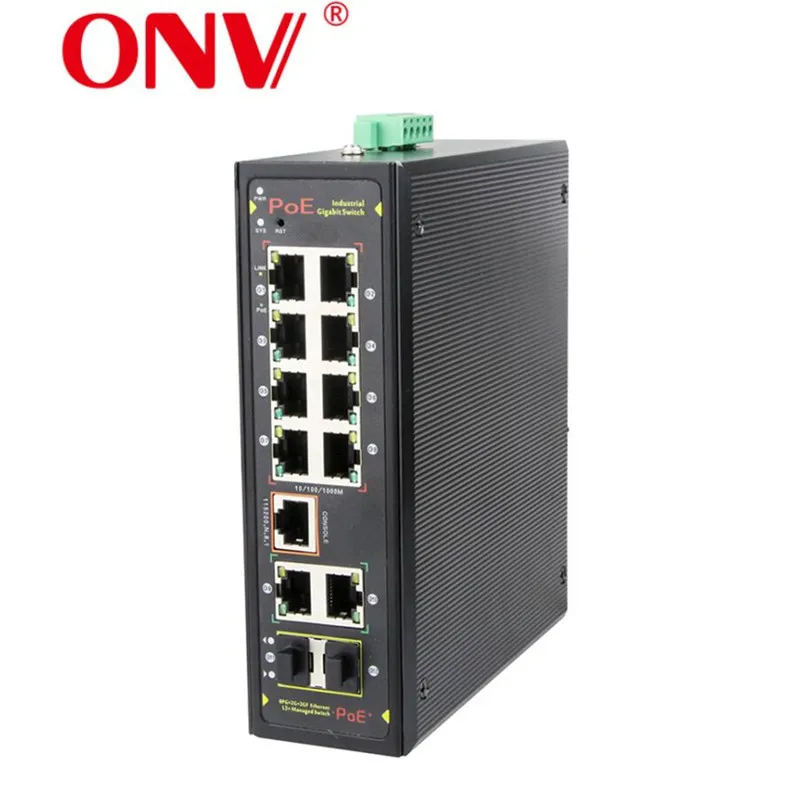  Управляемый Промышленный Коммутатор Ethernet POE с 12