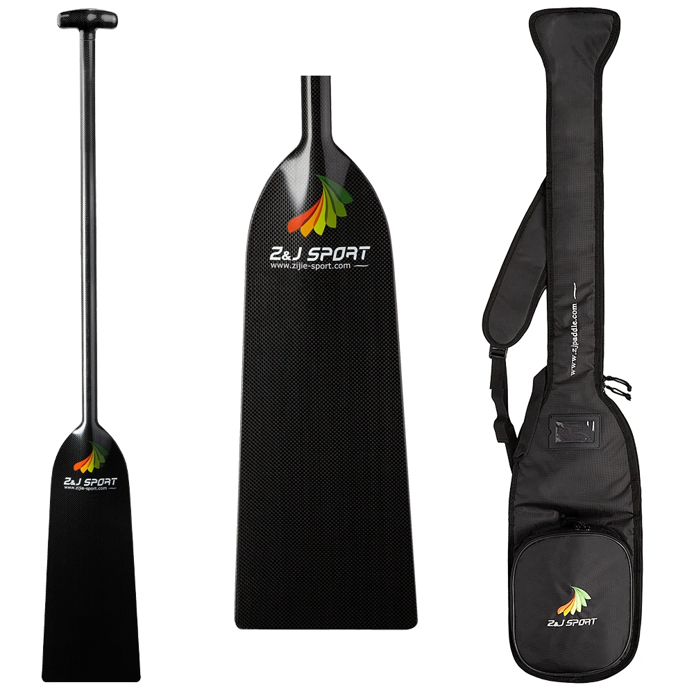 ZJ Sports customized dragon boat racing carbon fiber dragon boat Paddle with a black bag made in China