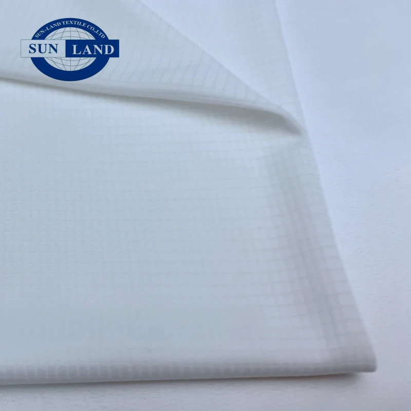 Lightweight Weft Knitted 100% Polyester Mesh Half-Shine Mini Waffle Fabric for Sportswear Garment