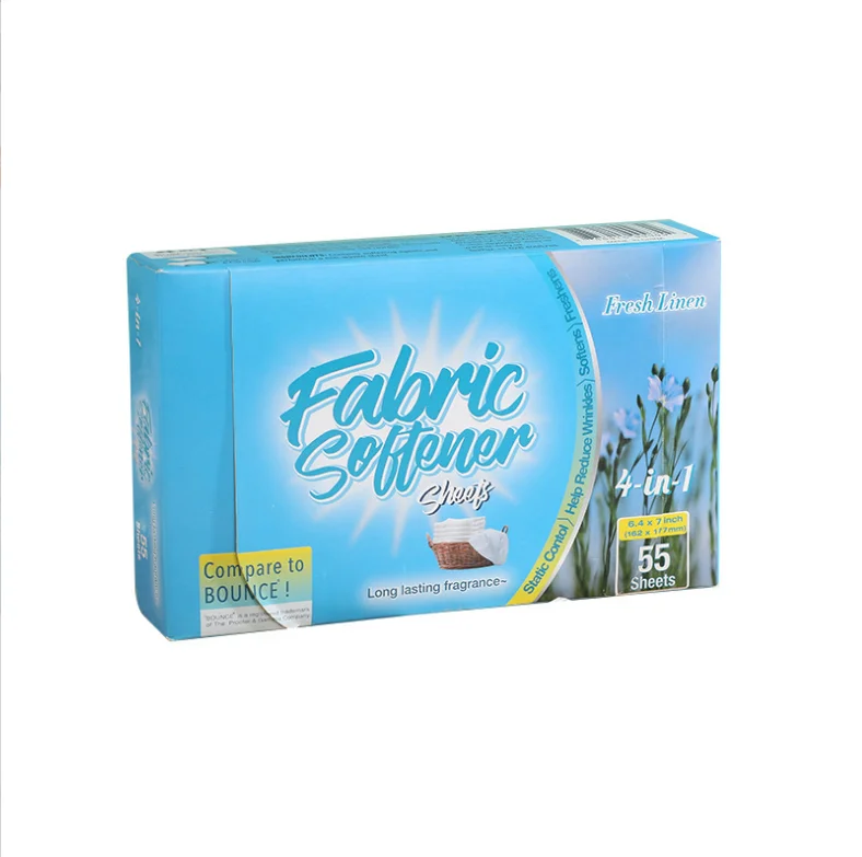 Eco-friendly Laundry Softener Dryer Sheets Fresh Scent Customized Tumble Fabric Softener Dryer Sheet For Daily