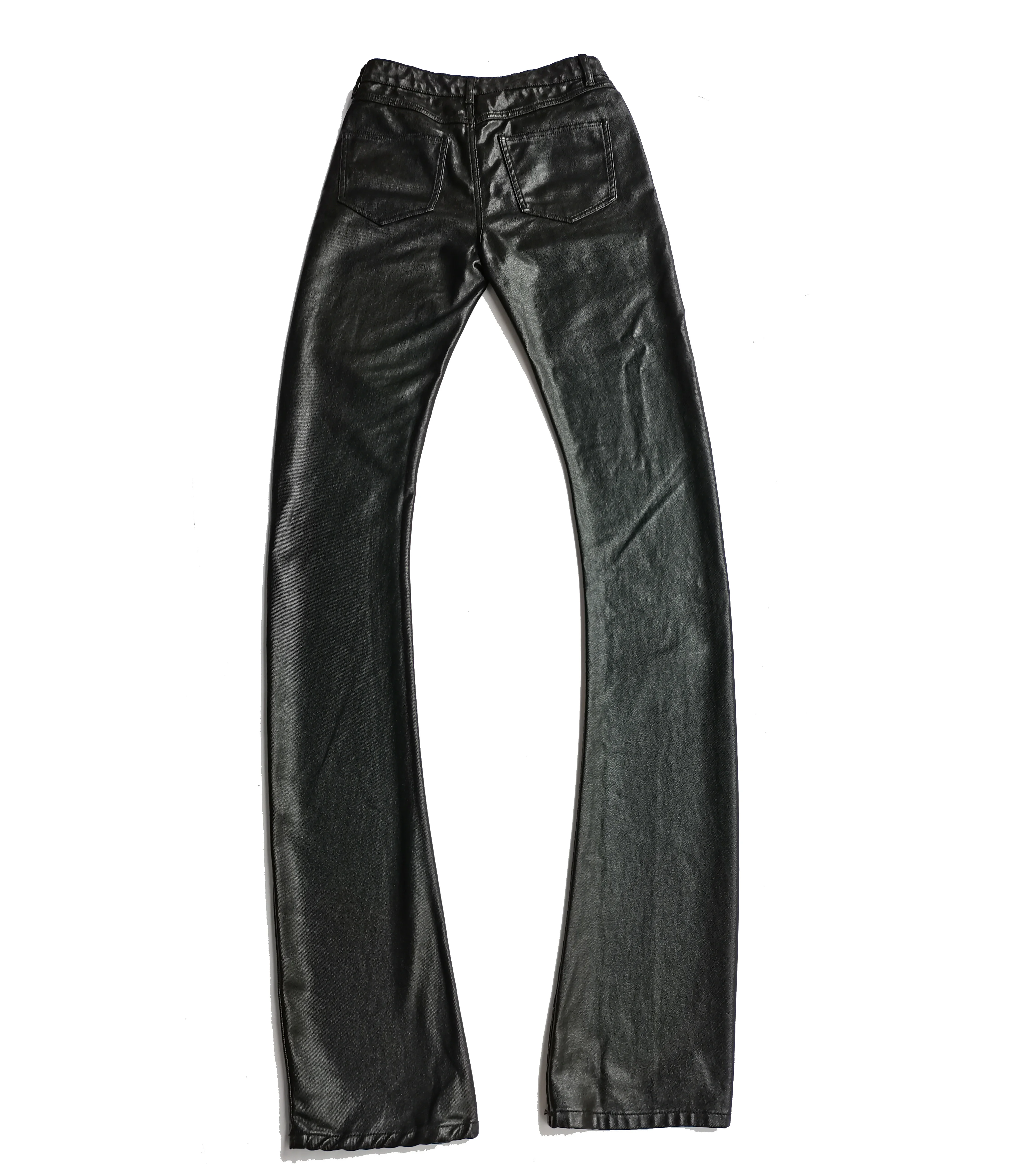 Accept Low MOQ custom stacked wax denim jeans hand wax luxury quality denim jeans for men