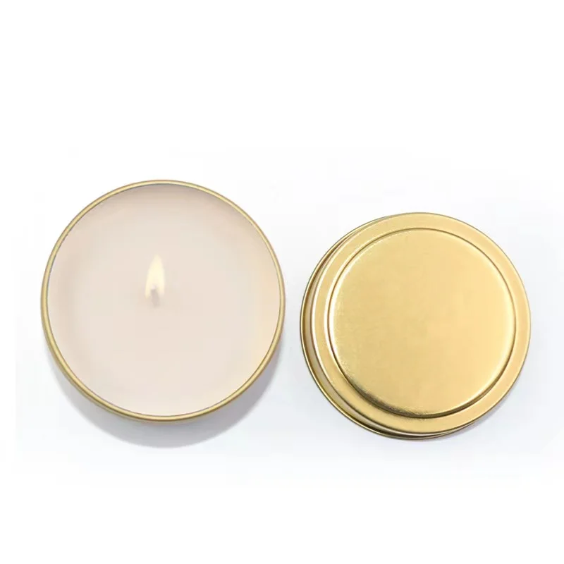 4oz D63*H45mm Oem Food Safe Sliver Black Gold Round Tea Candle Tin Can