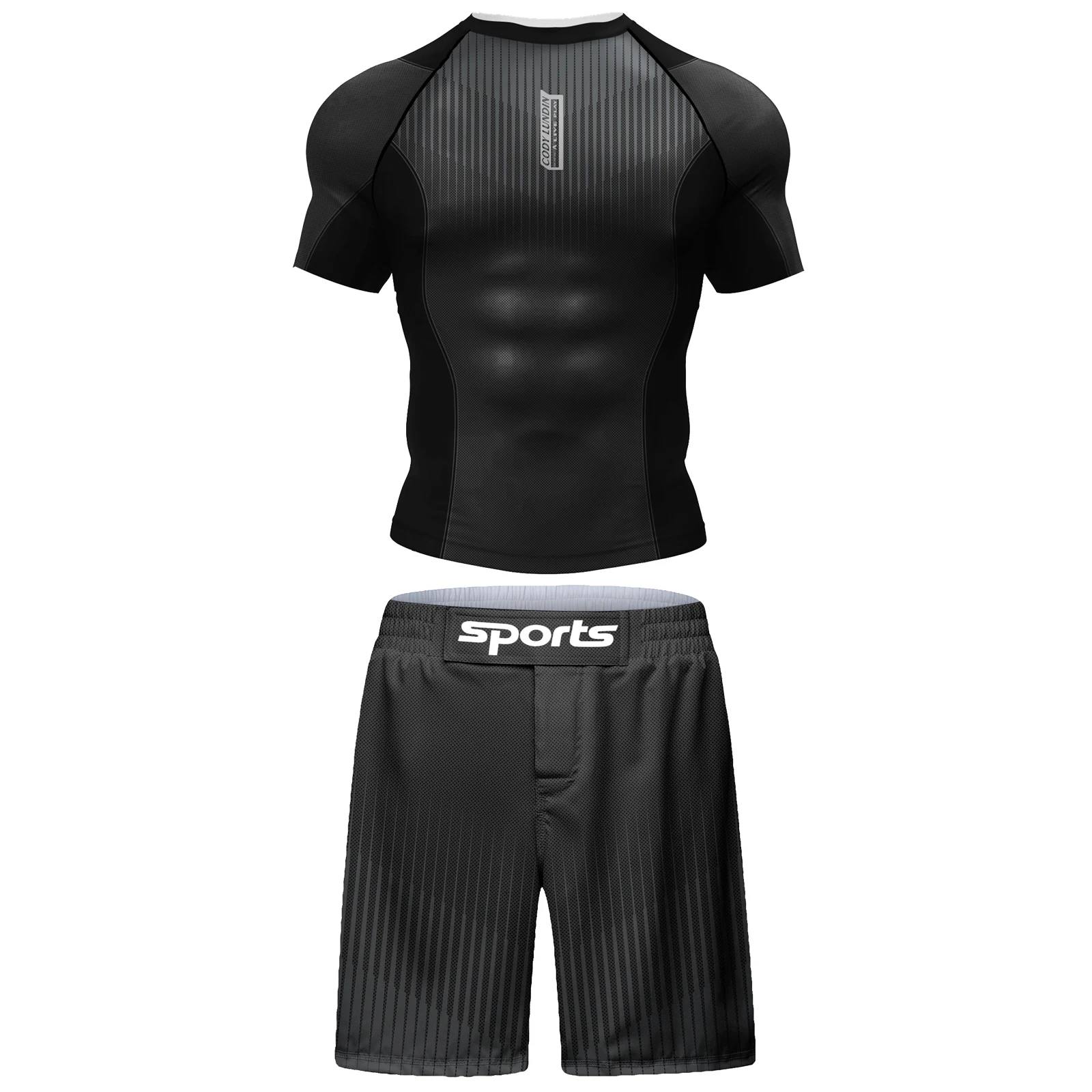 Cody Lundin Funny Graphic MMA BJJ Rashguard Set Cool Grappling jiu jitsu Compression T-shirts Men Printed Casual Gym Tops