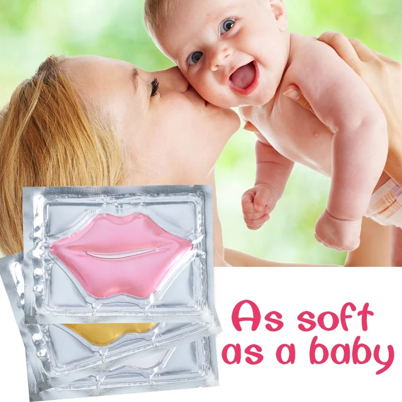 Private Label Pink 24K Gold Hydrating Lip Patch Collagen Lipmask Plump Lip Sleeping Mask