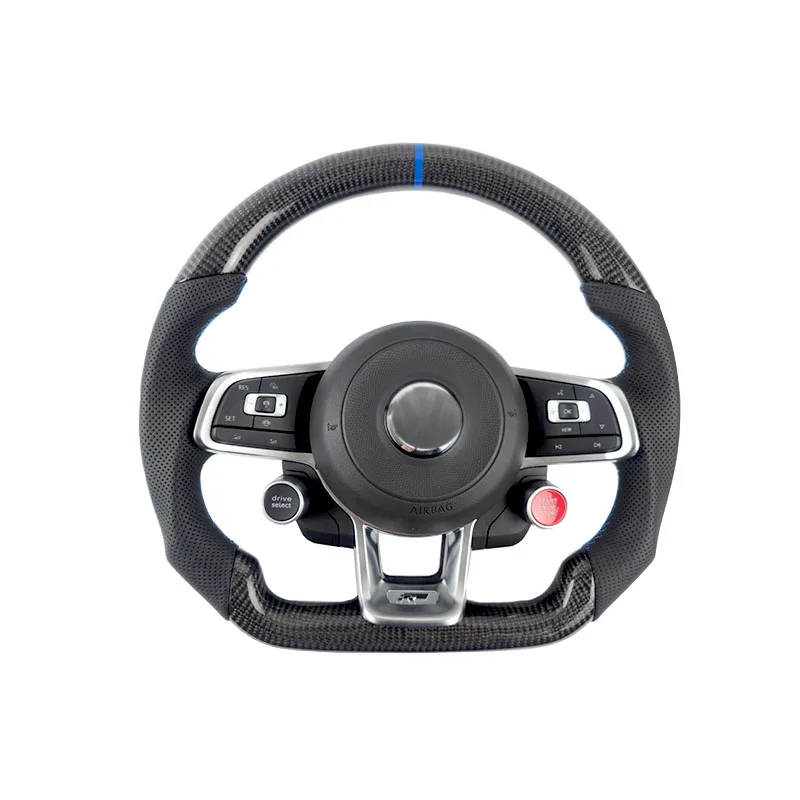 Многофункциональное рулевое колесо из синего углеродного волокна подходит для моделей Jetta, Passat, golf, Tiguan, polo и других VW