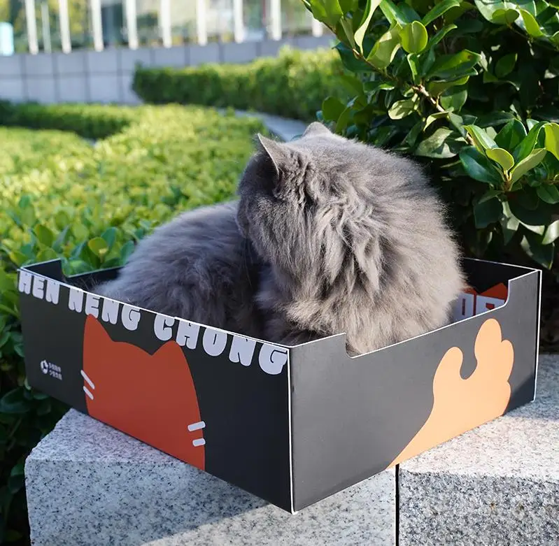 Manufacture Disposable Paper Foldable Cat Litter Tray Portable Paper Travel Cat Toilet Litter Box